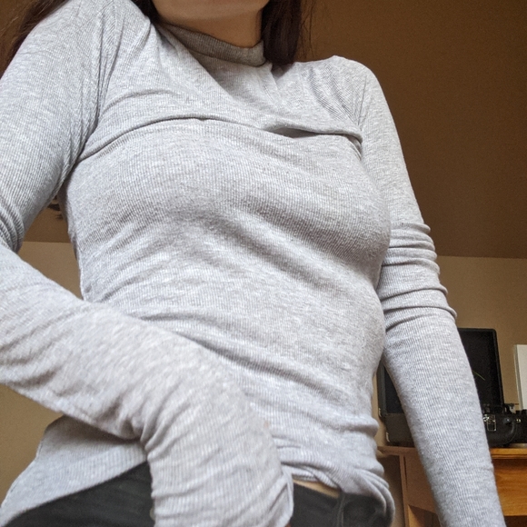 Anthropology ribbed mockneck long sleeve - Picture 3 of 3